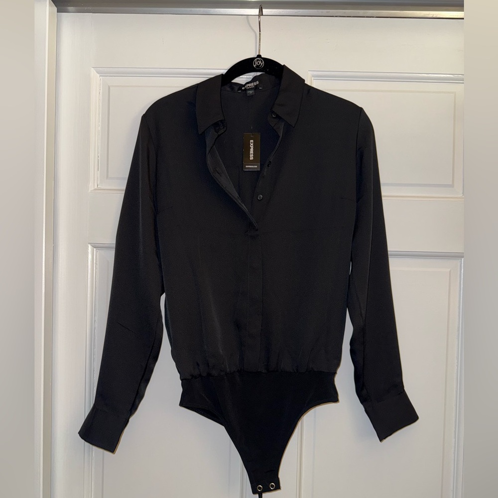 Express Black Button-Up Blouse